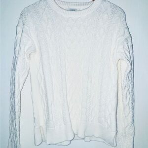 J. Crew Ivory Cable Knit Sweater